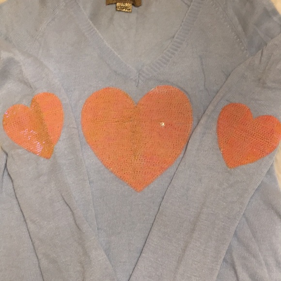 Wildfox ‘Happy Hearts’ Baby Pink Sequin Sweater - Picture 8 of 10